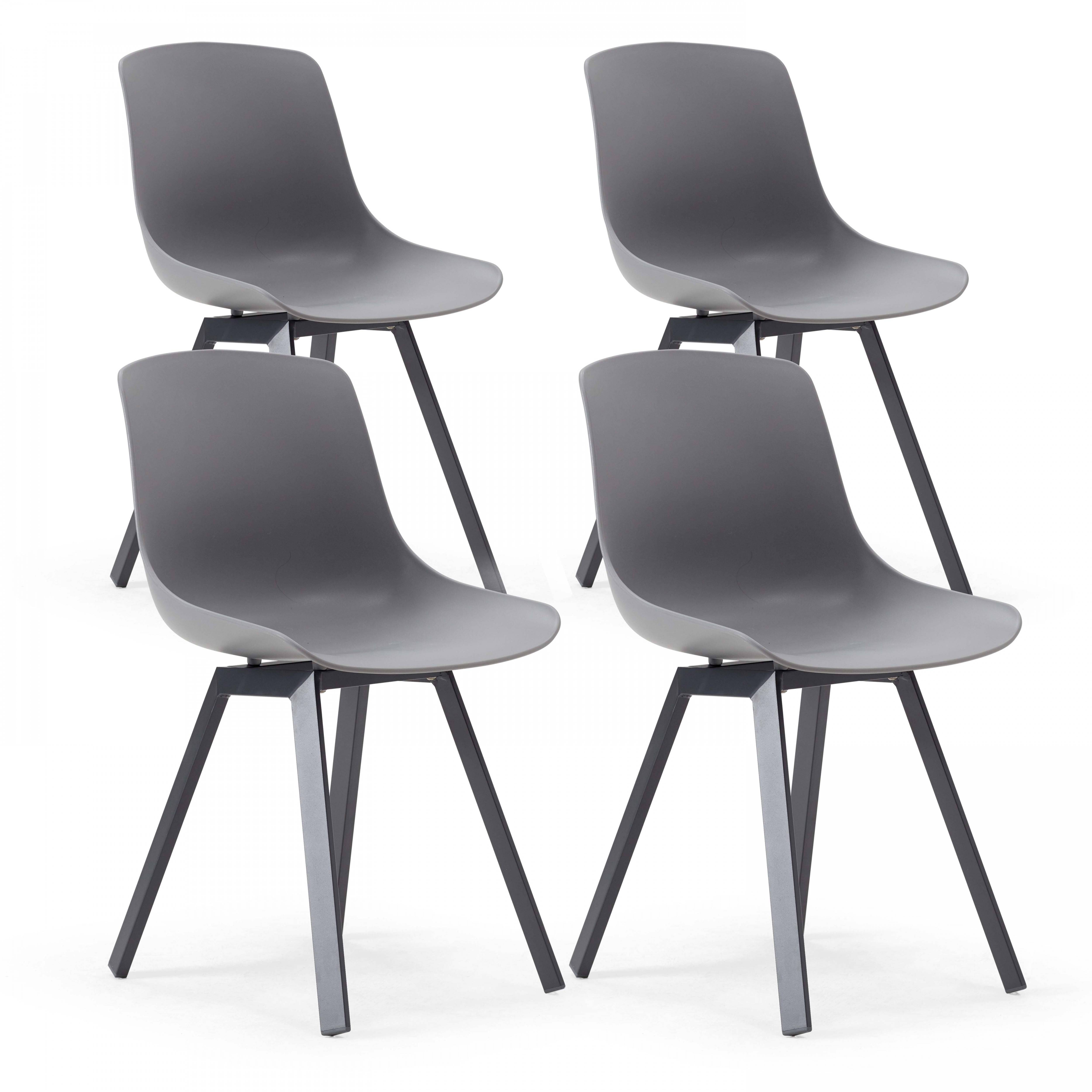 Oviala - Lot de 4 chaises d'extérieur grises Samoa - Oviala - Image 1