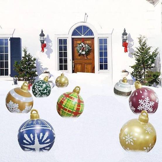 Autres décorations de Noël, boules de Noël 60 cm, boules de Noël gonflables, boules de Noël d'extérieur en PVC, boules de Noël personnalisées - Image 4