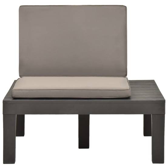 Chaise de salon de jardin | Chaise d'extérieur avec coussin Plastique Anthracite - Image 1