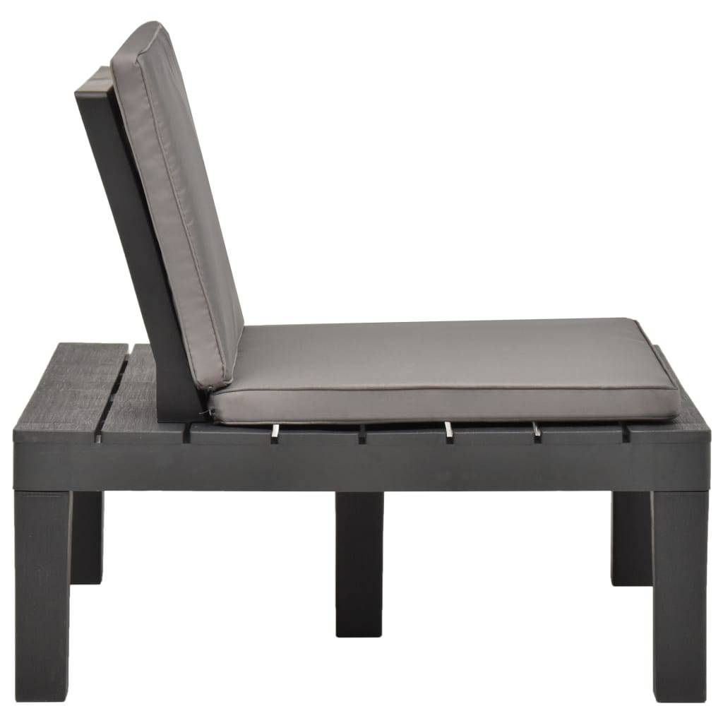 Chaise de salon de jardin | Chaise d'extérieur avec coussin Plastique Anthracite - Image 3