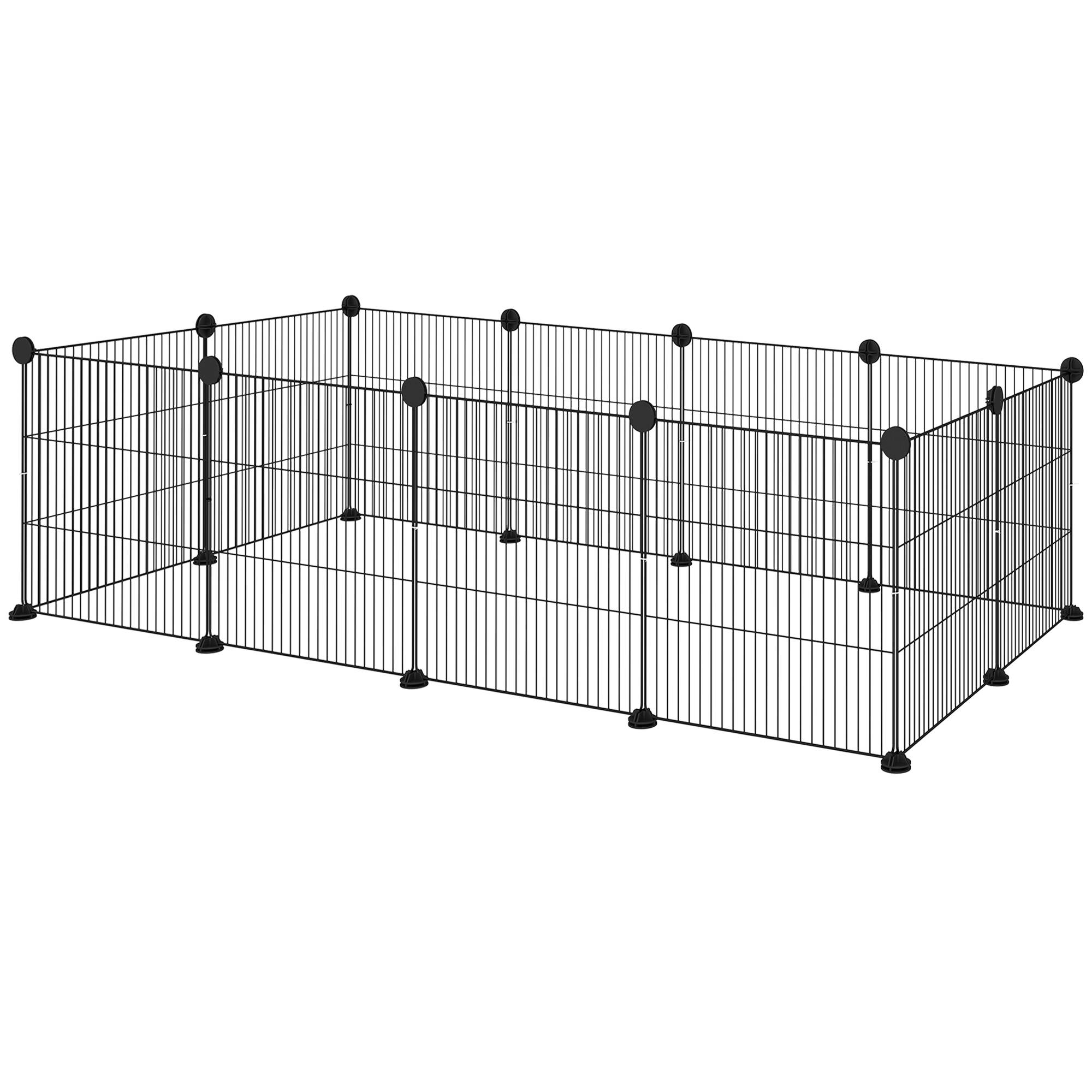 Sans Marque - Cage parc enclos animaux bords arrondis fil acier 140x70x35 cm noir - Image 2