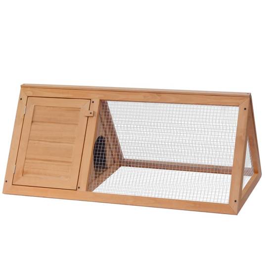 Cage à lapin clapier extérieur en bois de sapin traité pour jardin Brun – ComfortXL Outdoor Living - Image 2