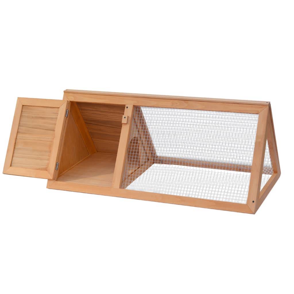 Cage à lapin clapier extérieur en bois de sapin traité pour jardin Brun – ComfortXL Outdoor Living - Image 1