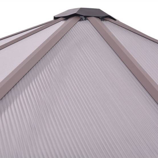 Serre de jardin hexagonale en aluminium et polycarbonate pour potager Brun – ComfortXL Outdoor Living - Image 4