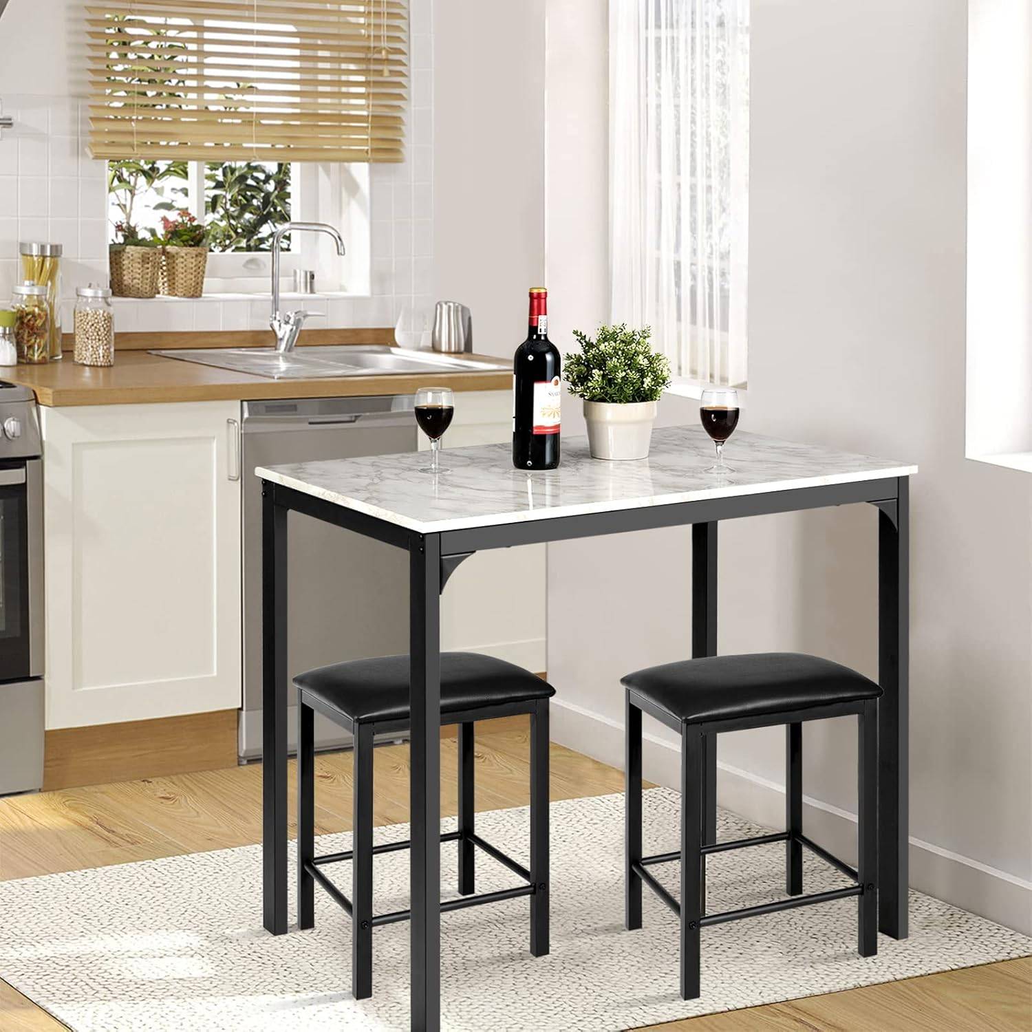 Table Haute De Cuisine Conforama Avec Banc Et 2 Tabourets - Bois - Occasion