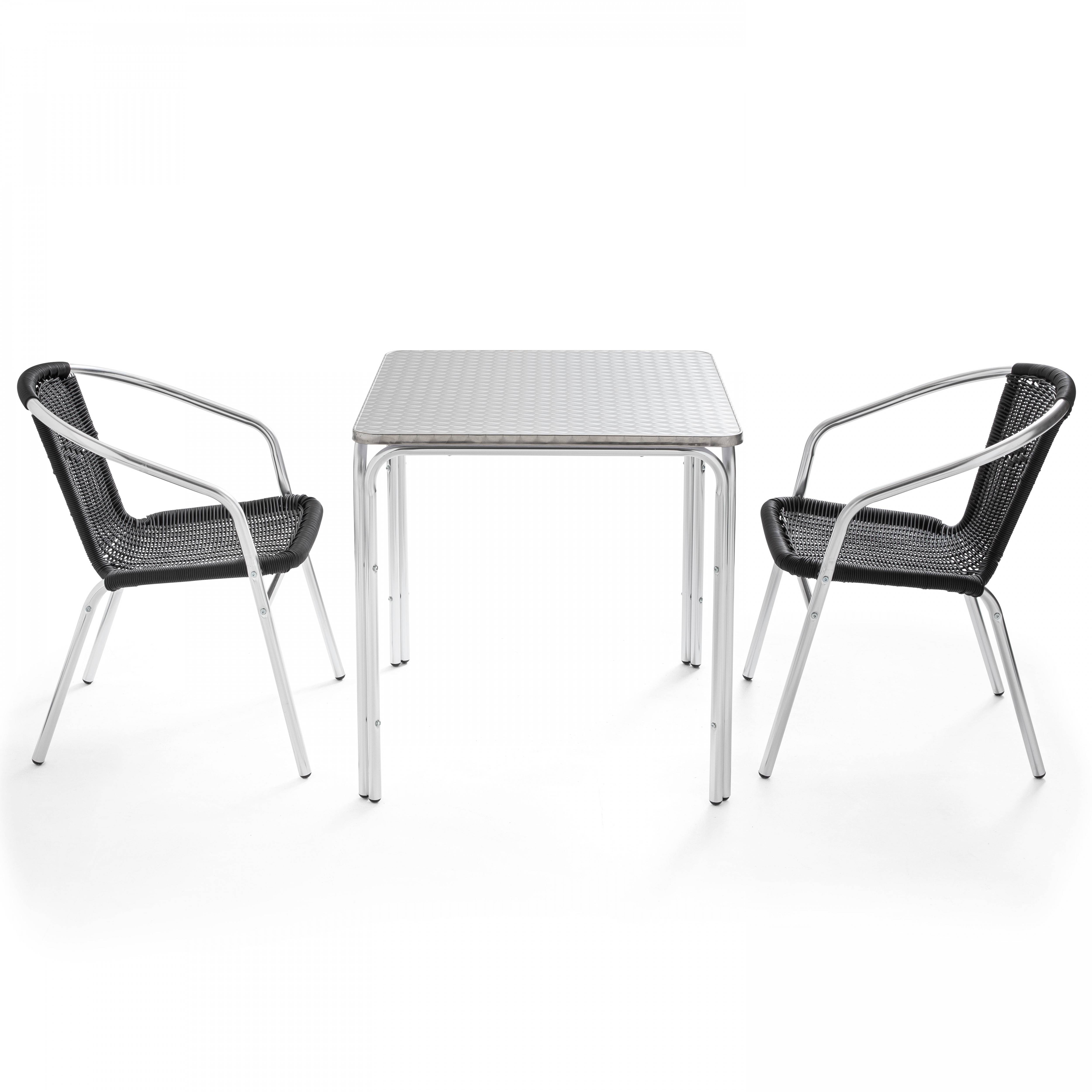 Oviala - Table de jardin carrée et 2 fauteuils en aluminium Nothing Hill - Oviala - Image 1