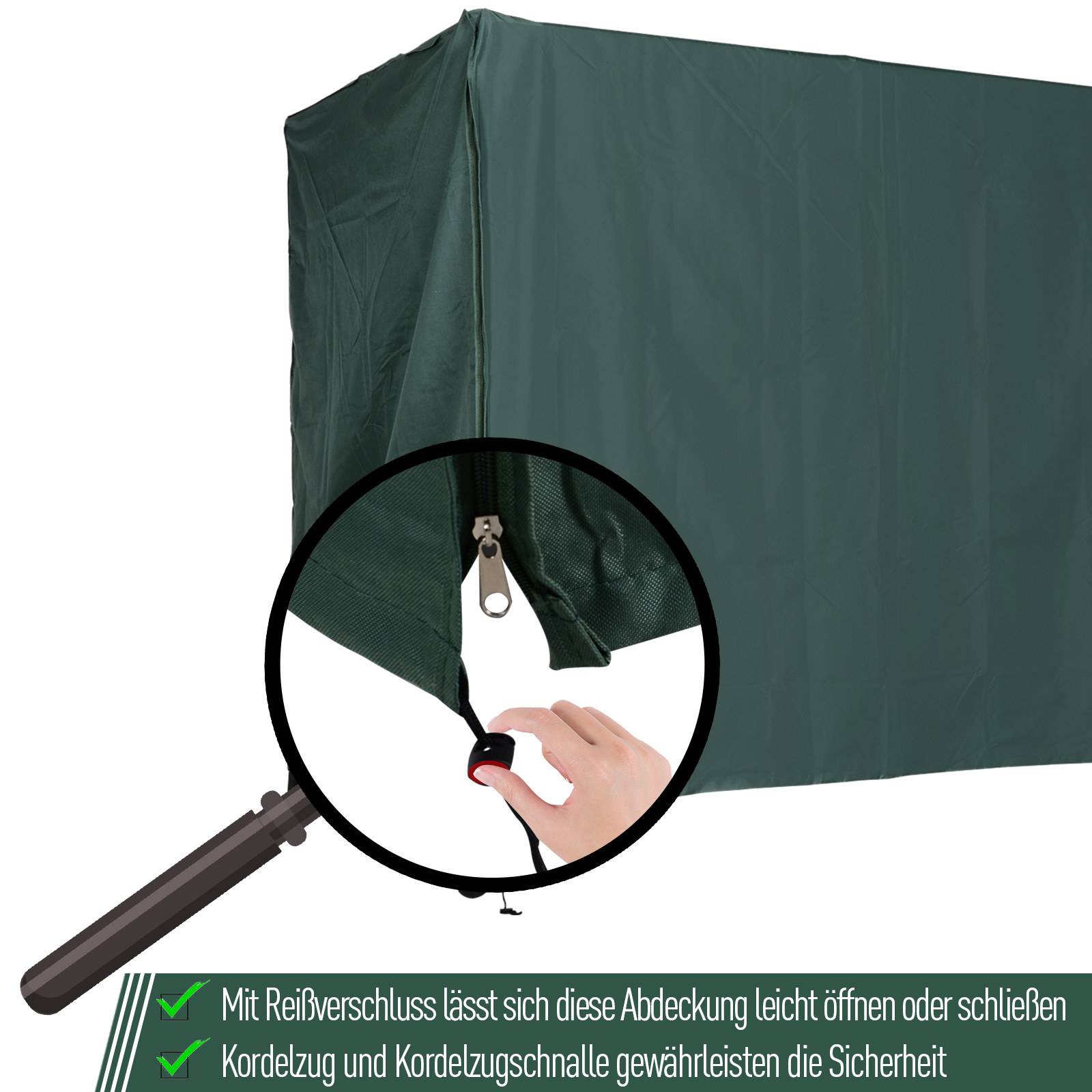 Housse de Balancelle 3 Places Tissu Oxford 420D Jardin Imperméable Vert Foncé 177x114cm - ComfortXL Outdoor Living - Image 7