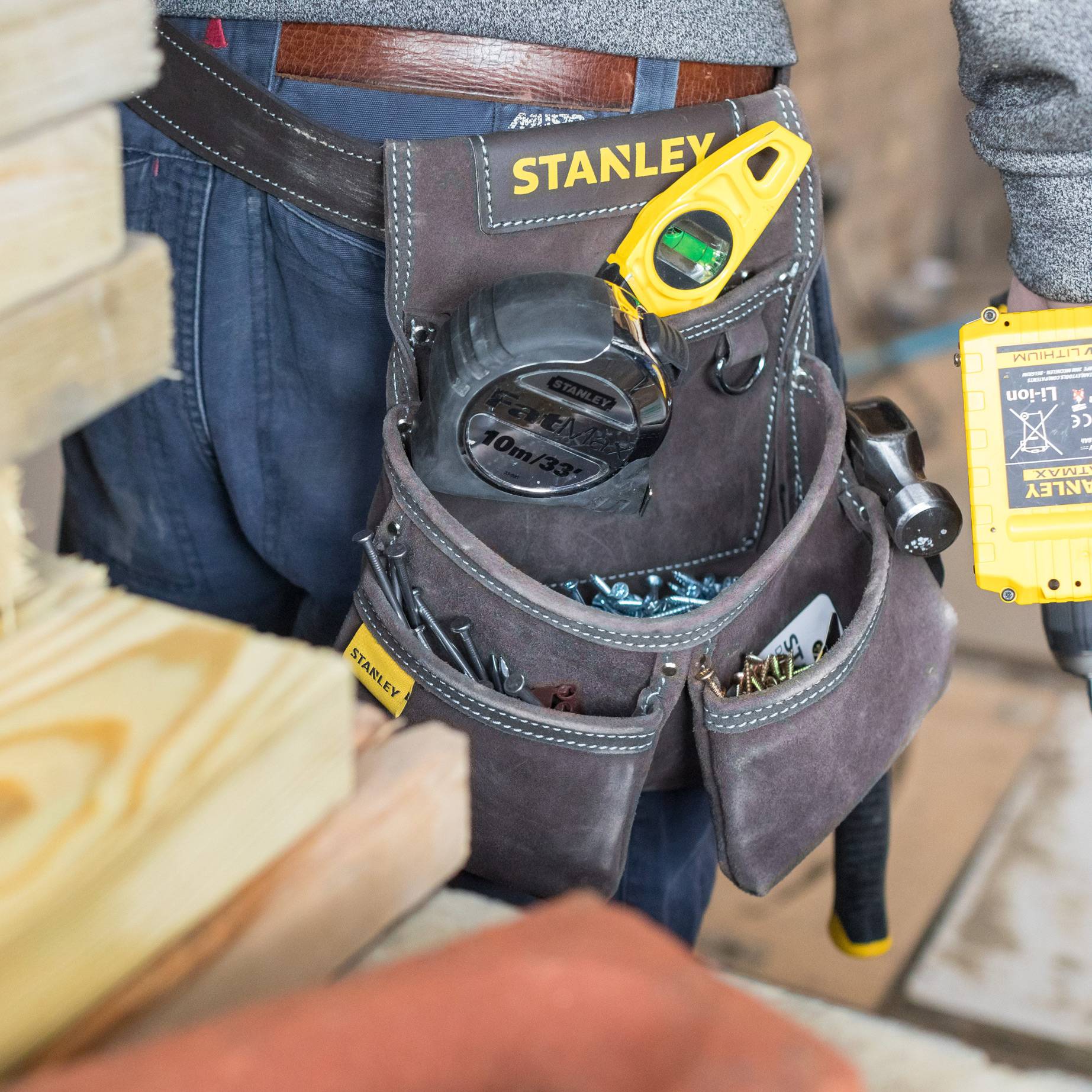 stanley - STANLEY Porte-outils en cuir qualité supérieure 4 Poches - Image 5