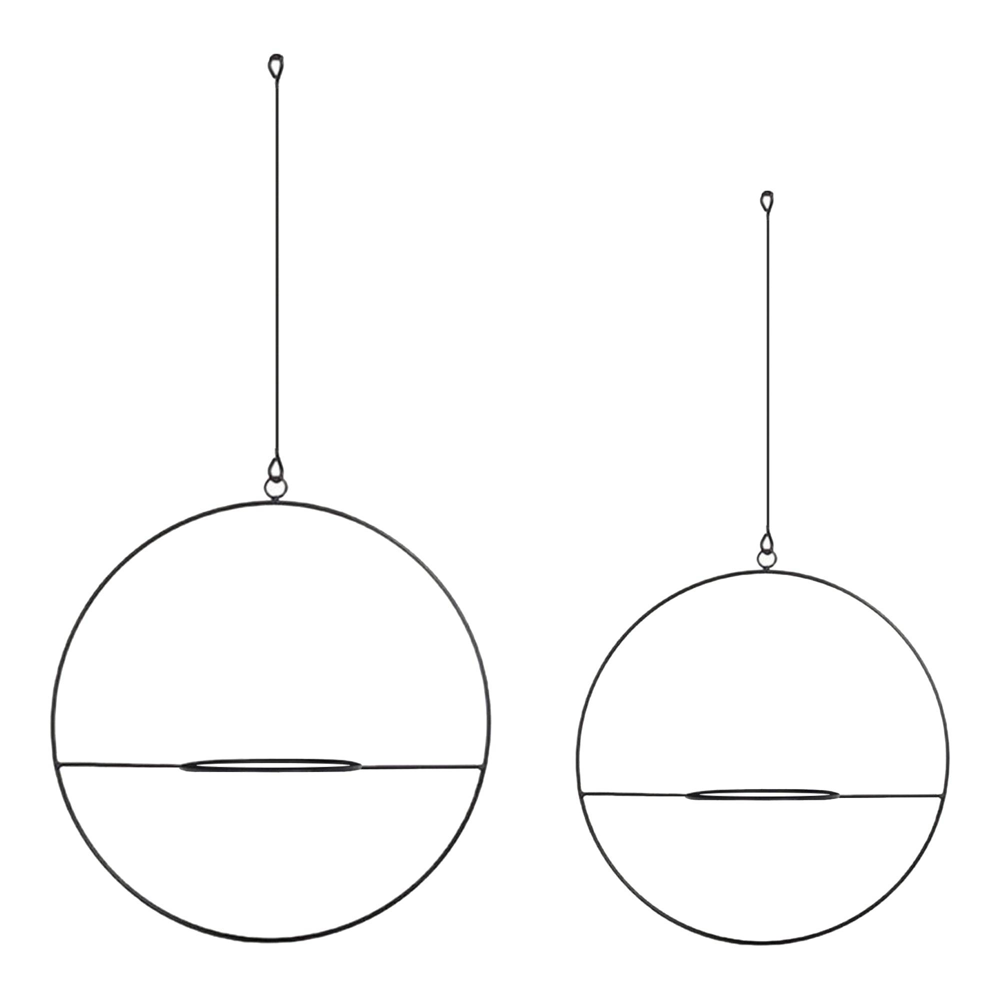 Helloshop26 - Lot de 2 supports de plante opsterland à suspendre en métal noir - Image 1