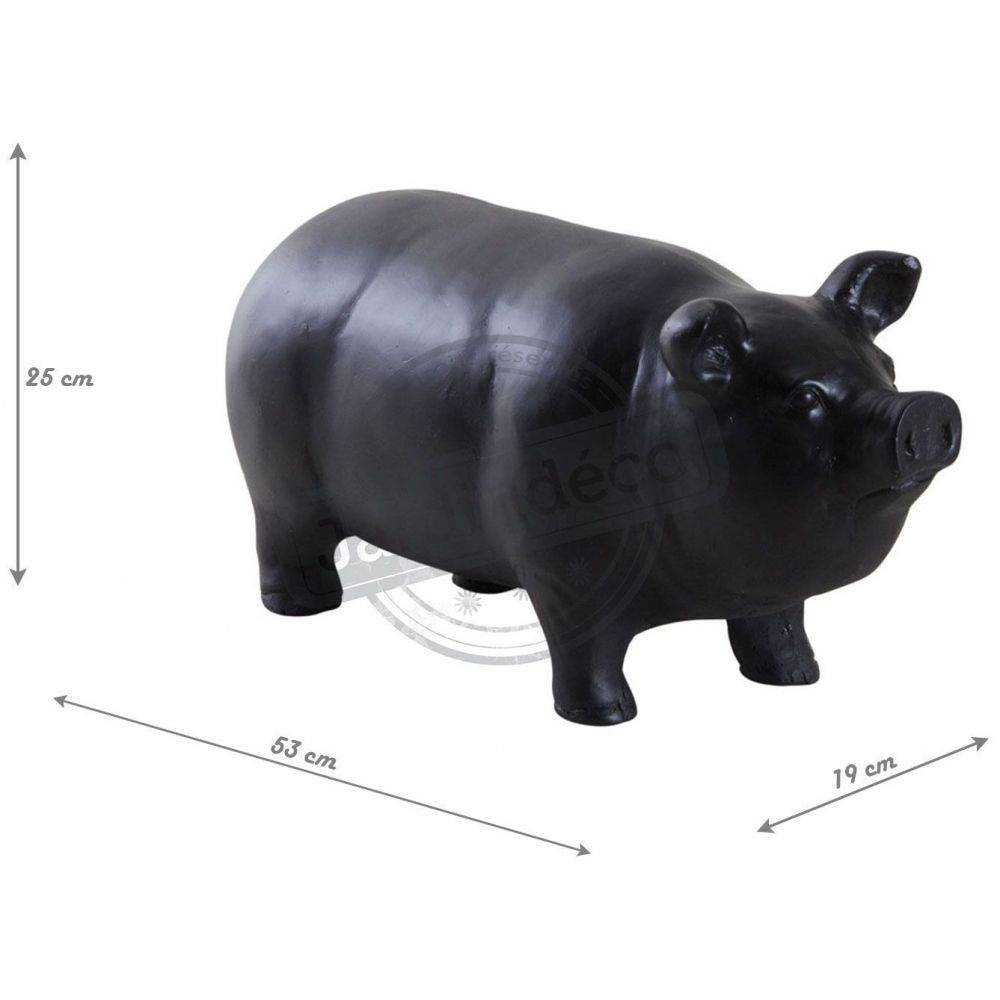 Aubry Gaspard - Cochon en résine noire - Image 4