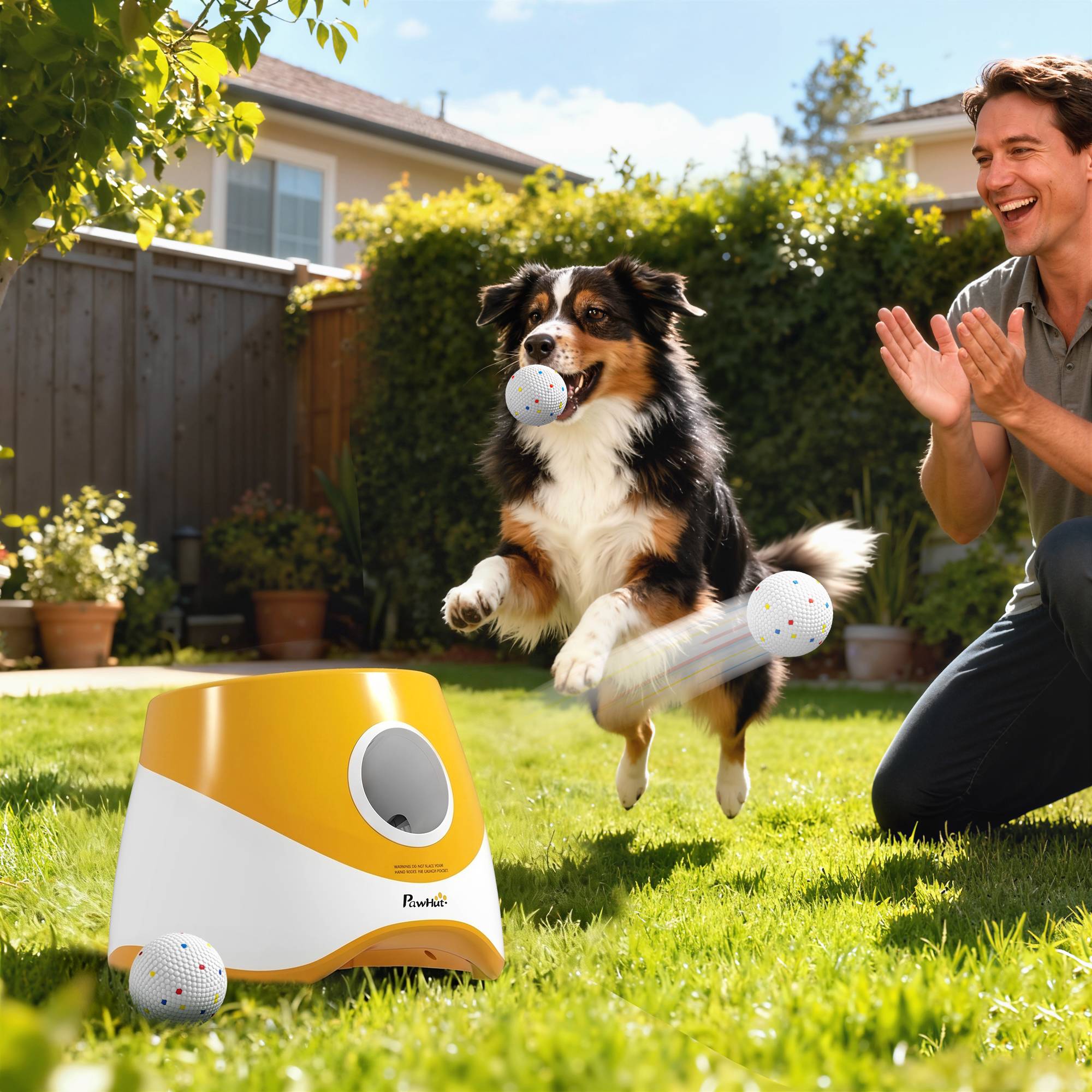 Sans Marque - Lanceur Automatique de Balles pour Chiens Petits et Moyens Orange - Image 3