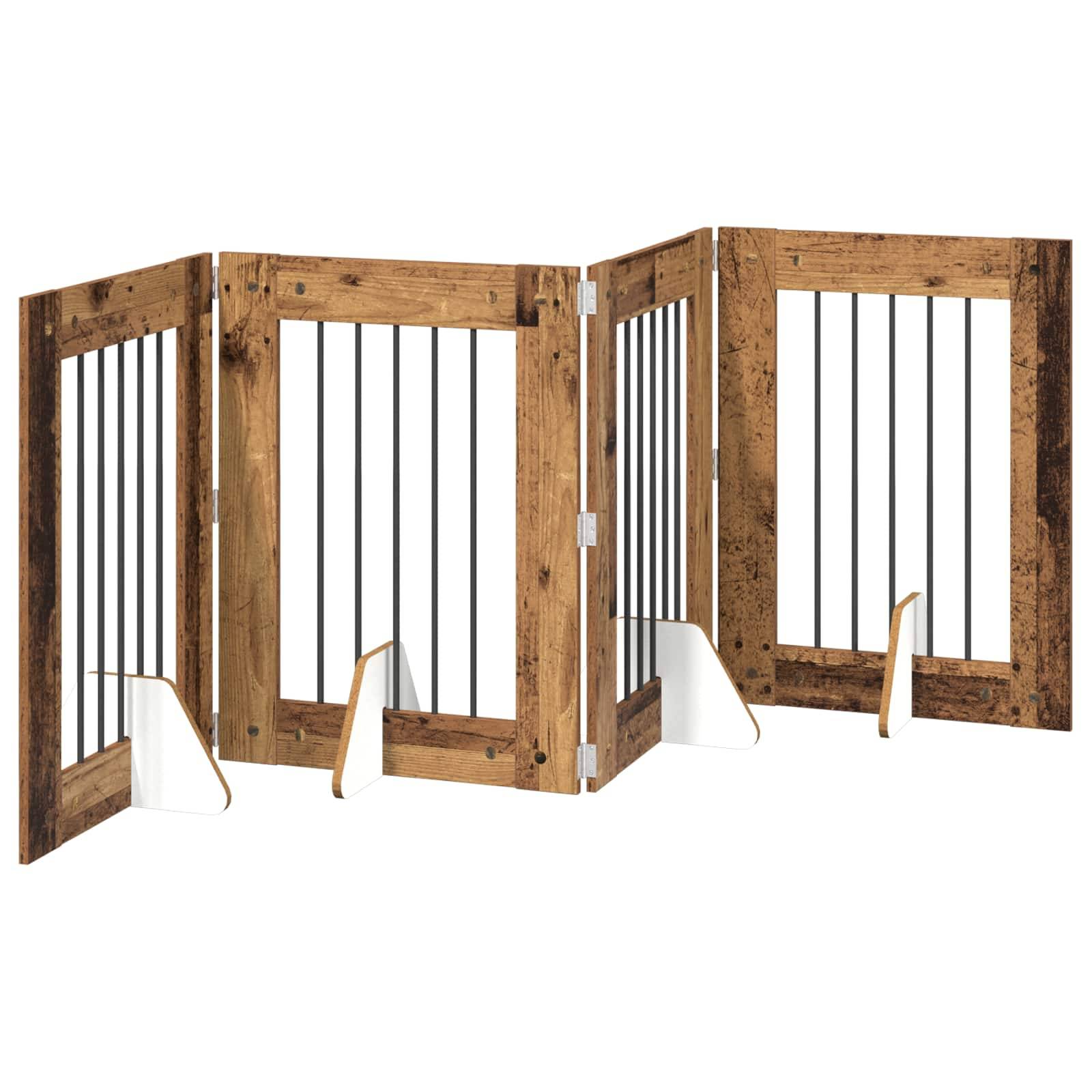 ComfortXL - Clôture pour chien bois intérieur modulable pliable 241cm bois ancien - ComfortXL Outdoor Living - Image 2