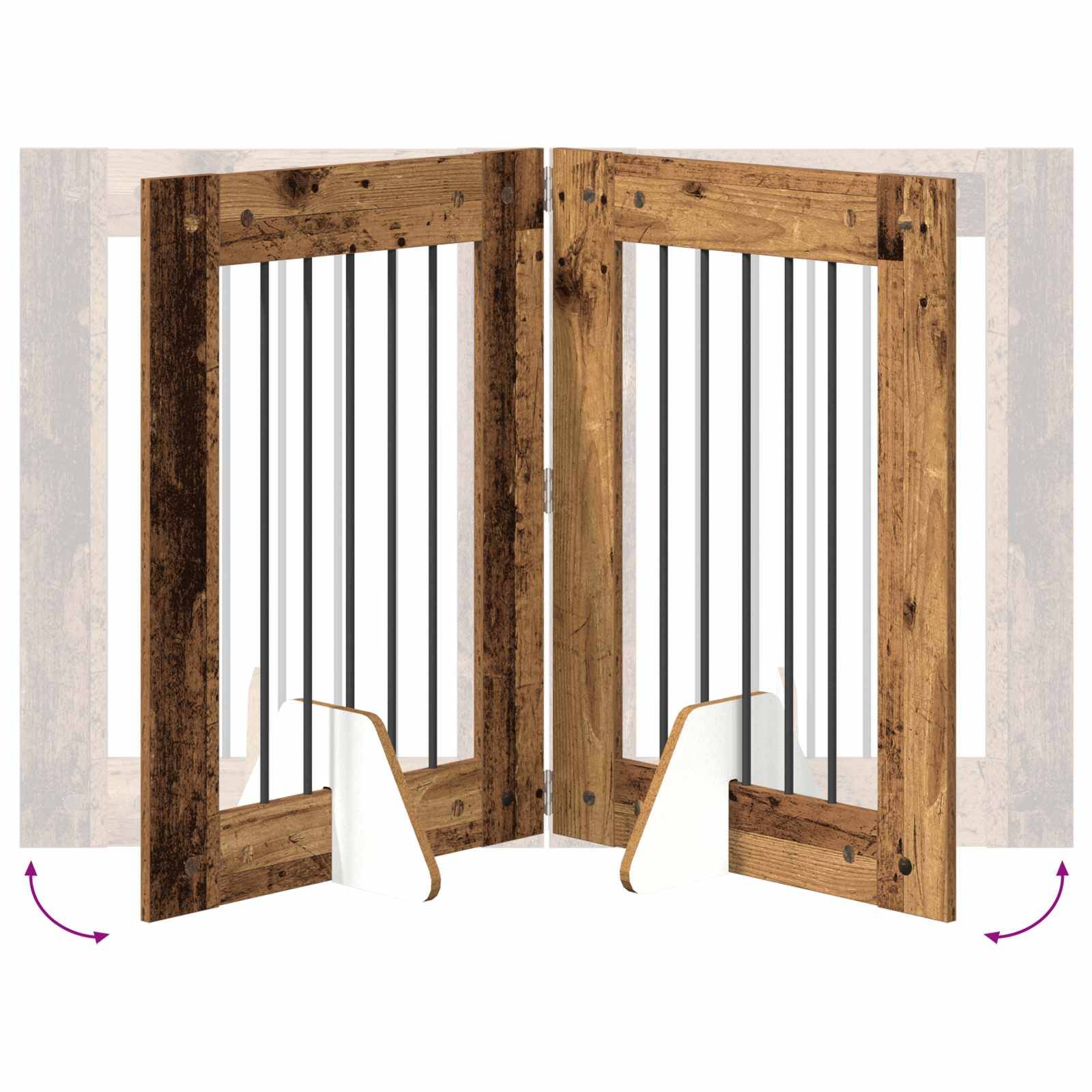 ComfortXL - Clôture pour chien bois intérieur modulable pliable 241cm bois ancien - ComfortXL Outdoor Living - Image 6