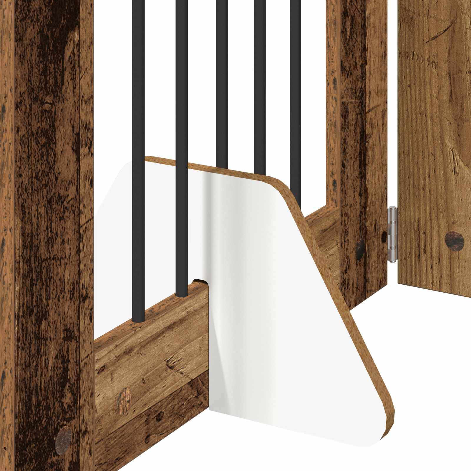 ComfortXL - Clôture pour chien bois intérieur modulable pliable 241cm bois ancien - ComfortXL Outdoor Living - Image 5