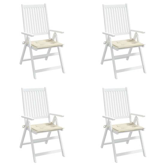 Coussins de chaise de jardin polyester crème 40 x 40 x 4 cm - PANGIVO - Image 4