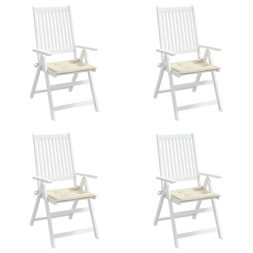 Coussins de chaise de jardin polyester crème 40 x 40 x 4 cm - PANGIVO - Image 4