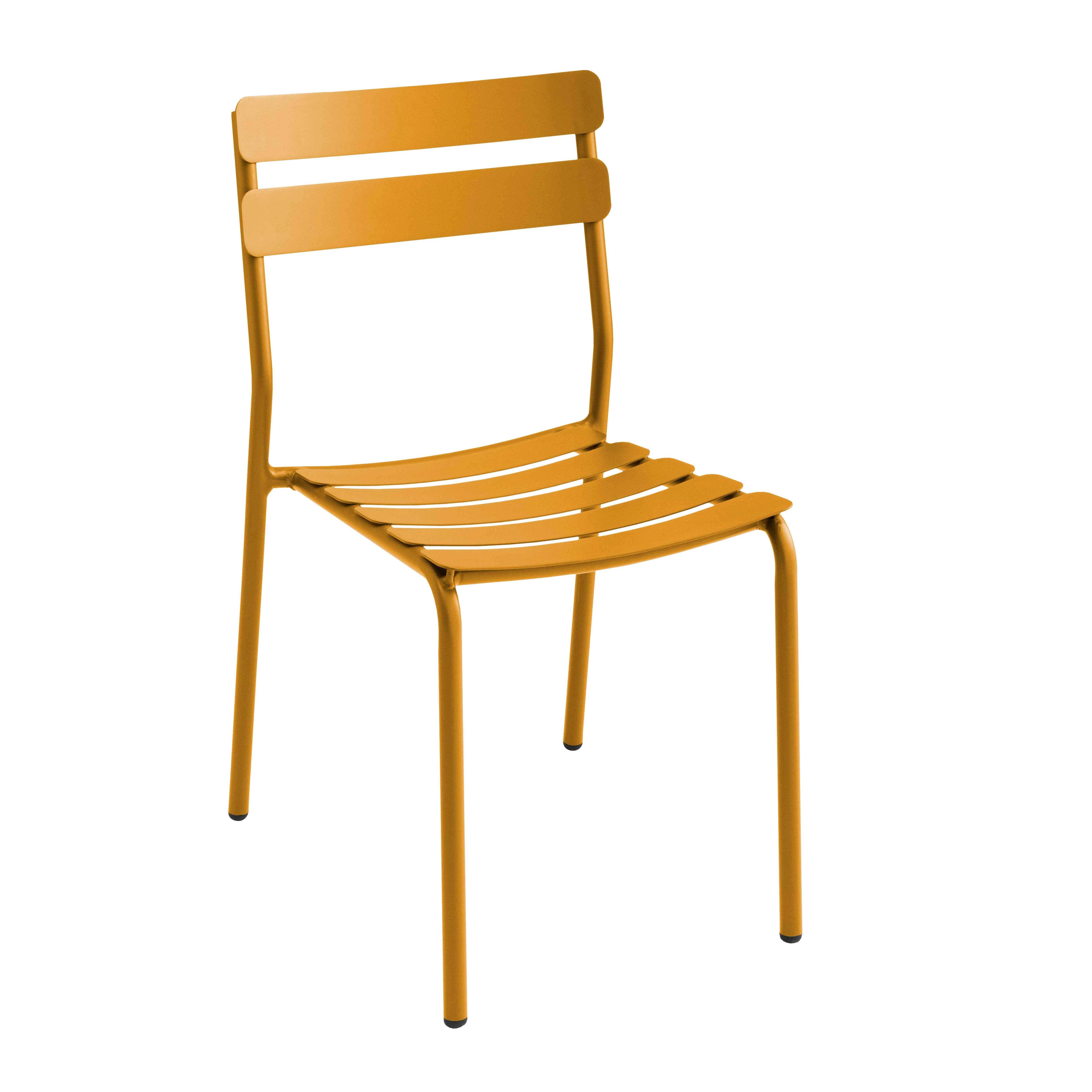 Oviala - Chaise de terrasse en aluminium jaune moutarde Almada - Oviala - Image 1