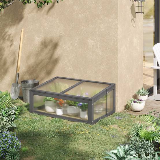 Mini serre jardin polycarbonate 100x65x40cm, haute transmission lumineuse pour semis et plantes - Image 3