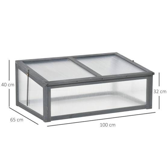 Mini serre jardin polycarbonate 100x65x40cm, haute transmission lumineuse pour semis et plantes - Image 5