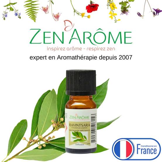 Huile Essentielle Ravintsara – 100% Pure et Naturelle - Diffusion pour Aromathérapie – 10ml – Conditionné en France - Zen'Arôme - Image 1