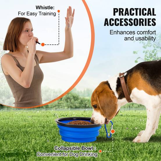 VEVOR Équipements agilité chien, 4 pièces, haies, 6 poteaux. Anneau saut, sifflet, bol. - Image 6