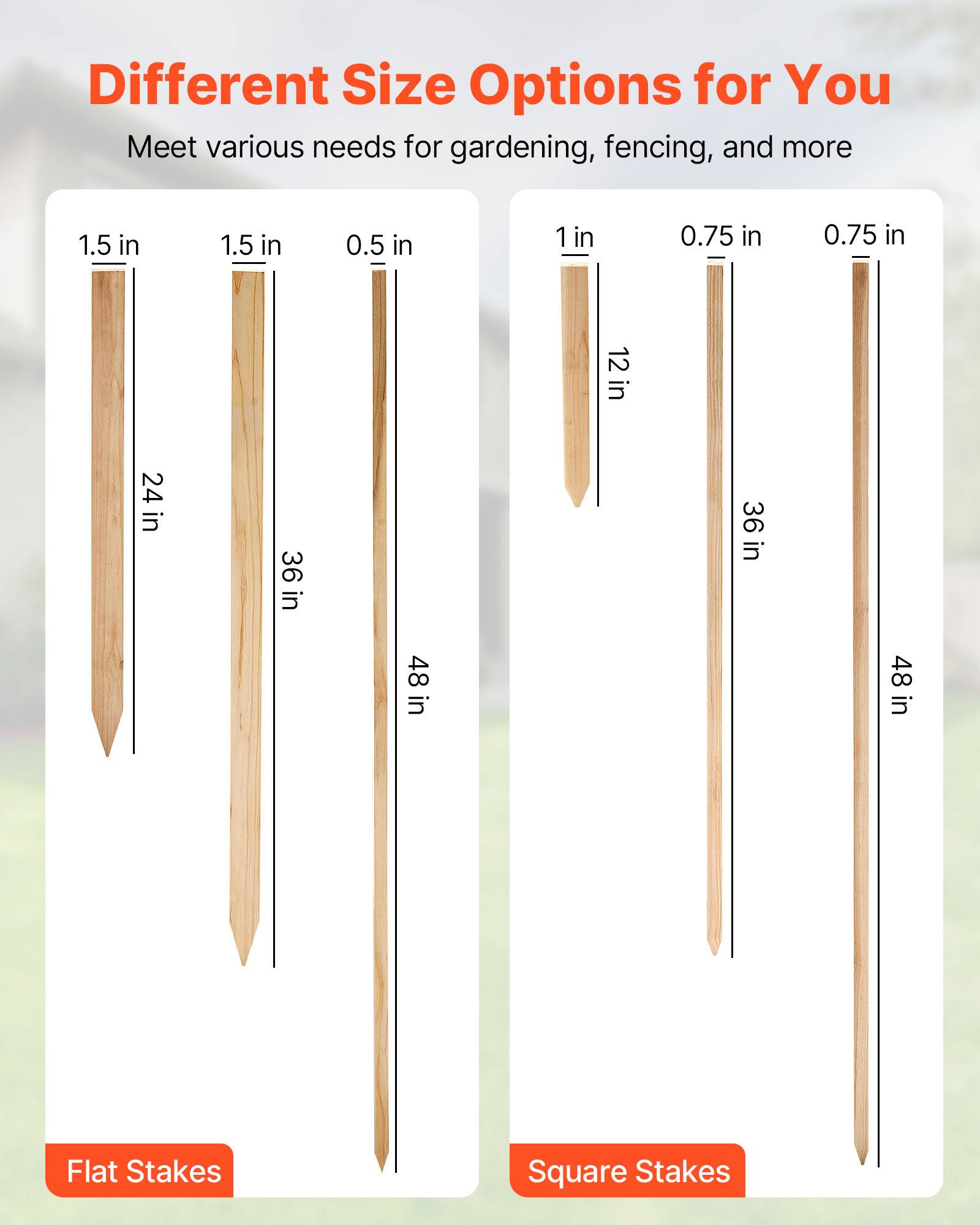 VEVOR Piquets Clôture Jardin Bois Poteaux à Pointe 20 PCS 25,4 x 25,4 x 304,8 mm - Image 5