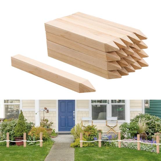 VEVOR Piquets Clôture Jardin Bois Poteaux à Pointe 20 PCS 25,4 x 25,4 x 304,8 mm - Image 1