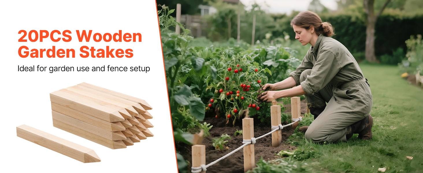 VEVOR Piquets Clôture Jardin Bois Poteaux à Pointe 20 PCS 25,4 x 25,4 x 304,8 mm - Image 9