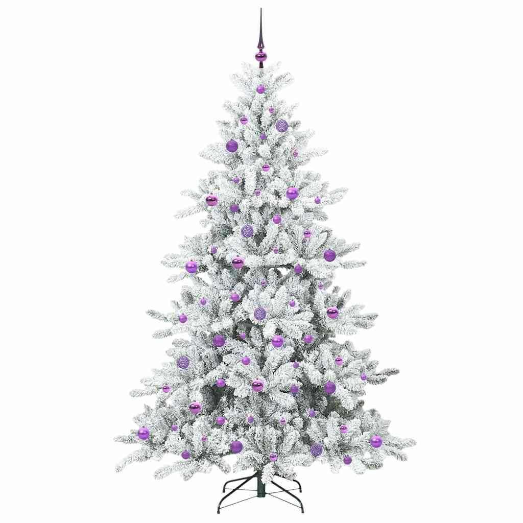 ComfortXL - Sapin de Noël Design Blanc 210 cm, Kit Lumineux 8 Modes d'Éclairage et 120 Boules – ComfortXL Outdoor Living - Image 4