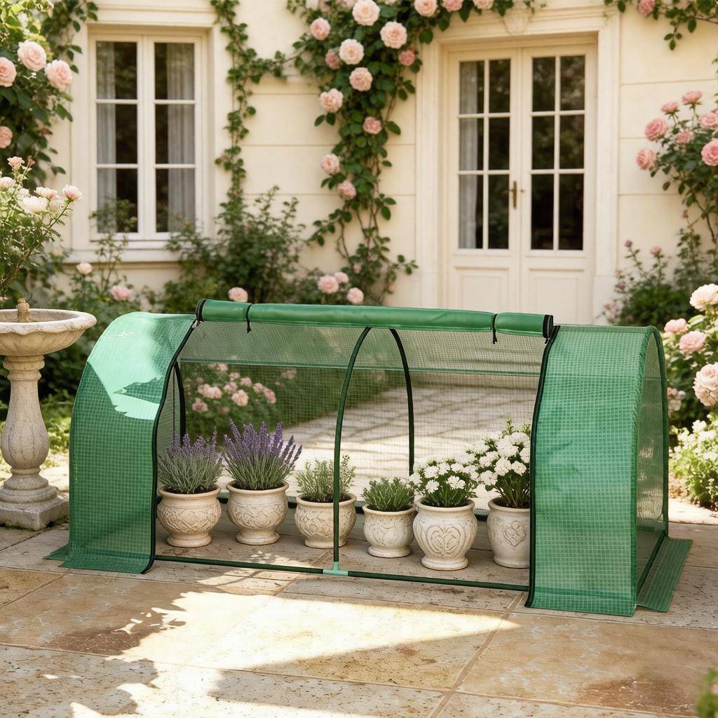 ComfortXL - Mini serre de jardin acier et PE 200 x 100 x 80 cm protection tomates balcon terrasse - ComfortXL Outdoor Living - Image 1