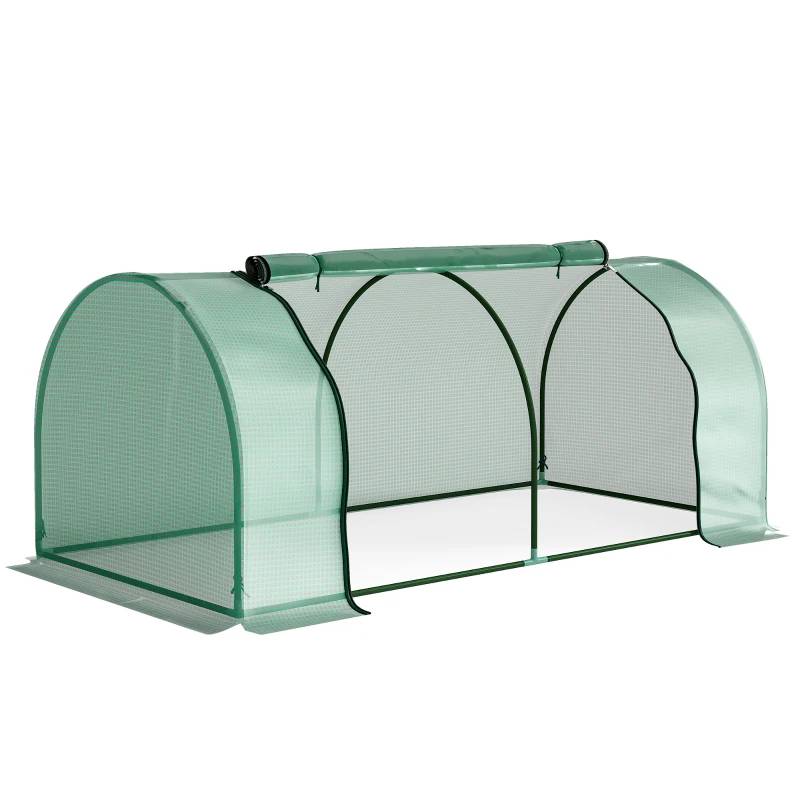 ComfortXL - Mini serre de jardin acier et PE 200 x 100 x 80 cm protection tomates balcon terrasse - ComfortXL Outdoor Living - Image 9