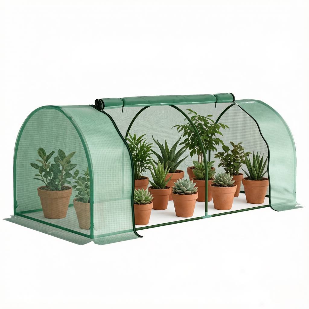ComfortXL - Mini serre de jardin acier et PE 200 x 100 x 80 cm protection tomates balcon terrasse - ComfortXL Outdoor Living - Image 6