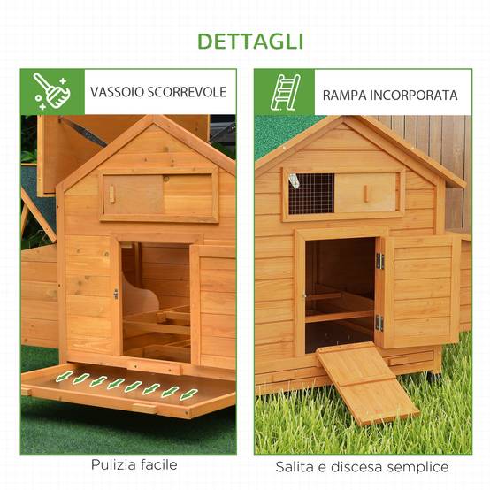 Poulailler bois jardin 2 à 4 poules avec pondoir double toit ouvrant 150x100cm - ComfortXL Outdoor Living - Image 9