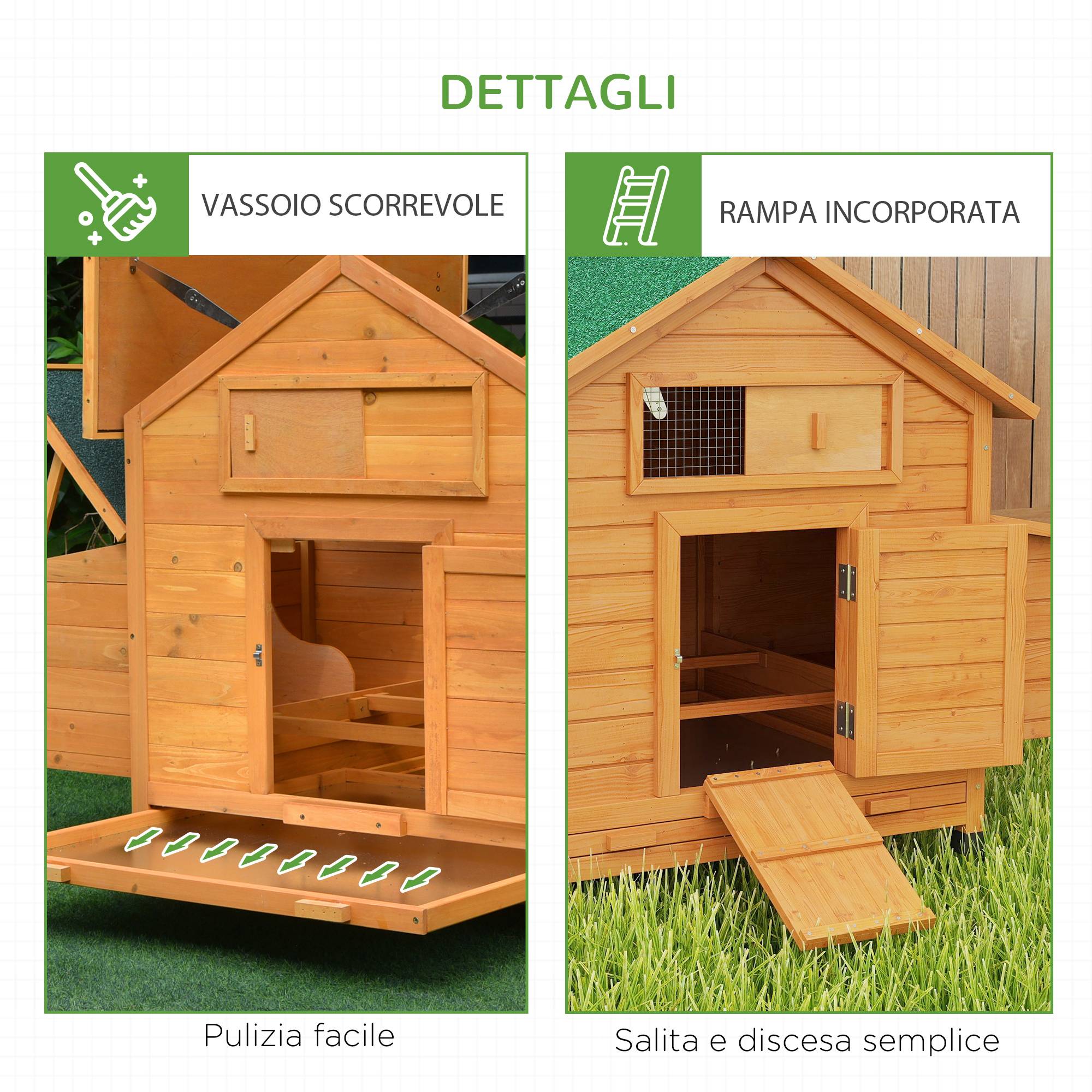Poulailler bois jardin 2 à 4 poules avec pondoir double toit ouvrant 150x100cm - ComfortXL Outdoor Living - Image 9