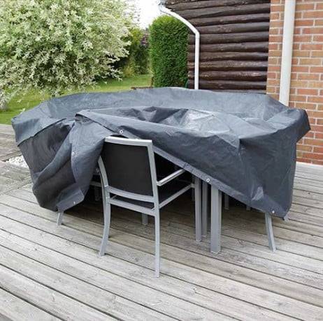 Housse de protection pour table rectangulaire et chaises de jardin, Dimensions H90 x 225 x 143 cm - Image 2