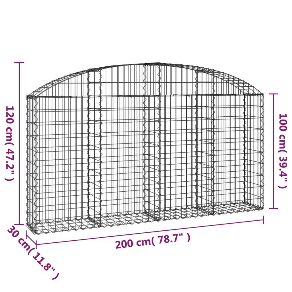 Vidaxl - Panier de gabions arqué 200x30x100/120 cm Fer galvanisé vidaXL 153465 - Image 3