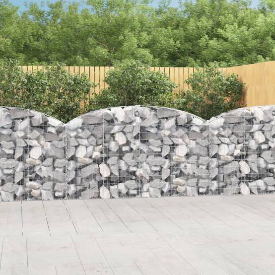 Vidaxl - Panier de gabions arqué 200x30x100/120 cm Fer galvanisé vidaXL 153465 - Image 1