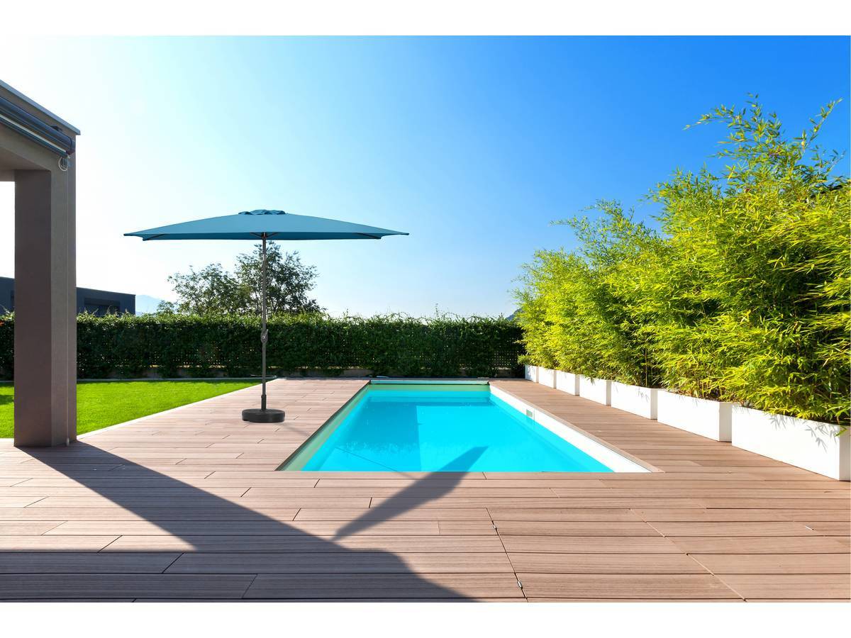 Parasol Jardin "sol 2" - Rectangle - 2 X 3 M - Bleu + Dalles à Lester Incluses -habitat Et Jardin - Image 2