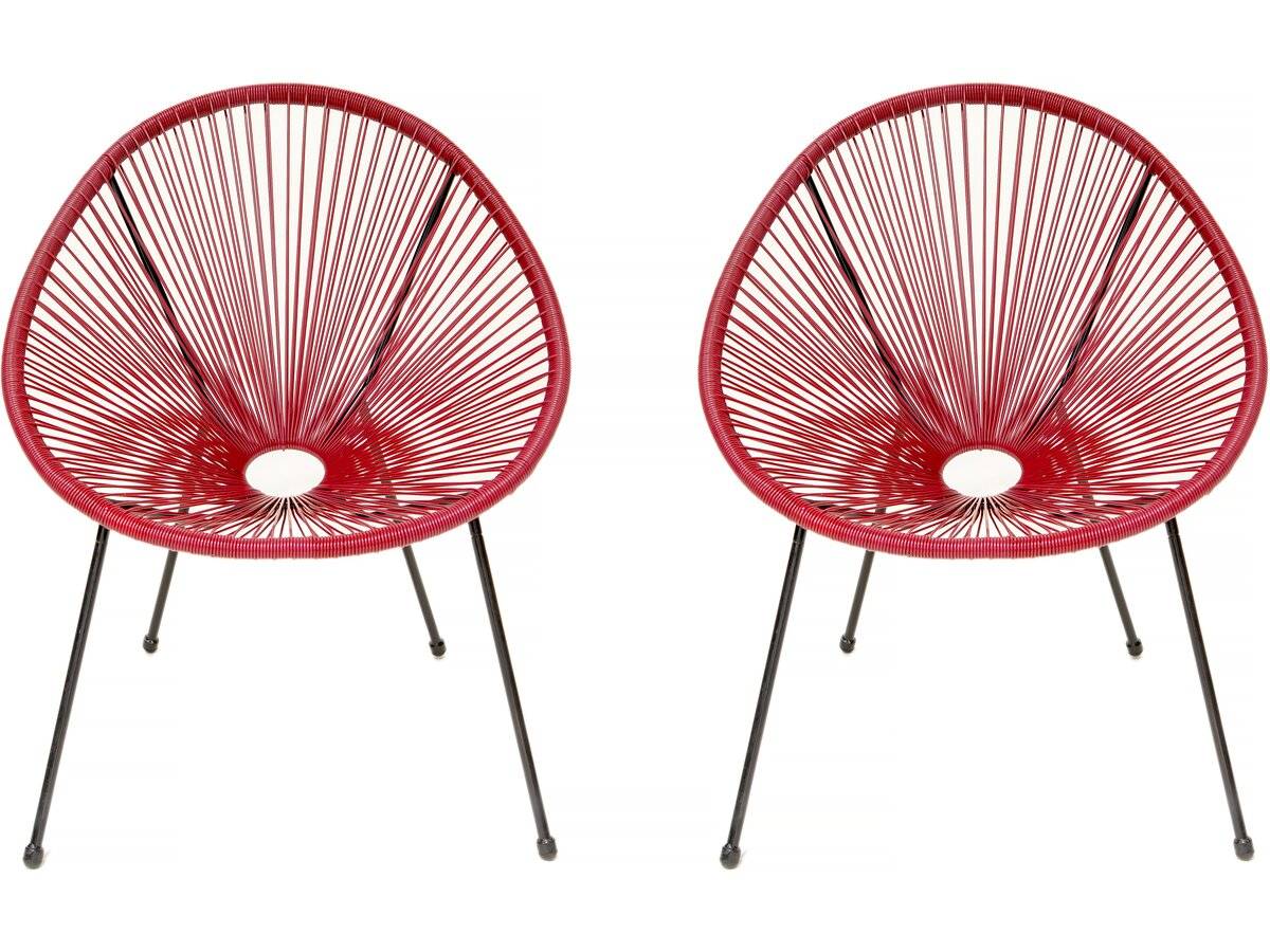 Lot De 2 Fauteuils De Jardin "ania" - Rouge Vin -habitat Et Jardin - Image 1