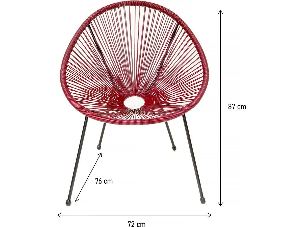 Lot De 2 Fauteuils De Jardin "ania" - Rouge Vin -habitat Et Jardin - Image 3