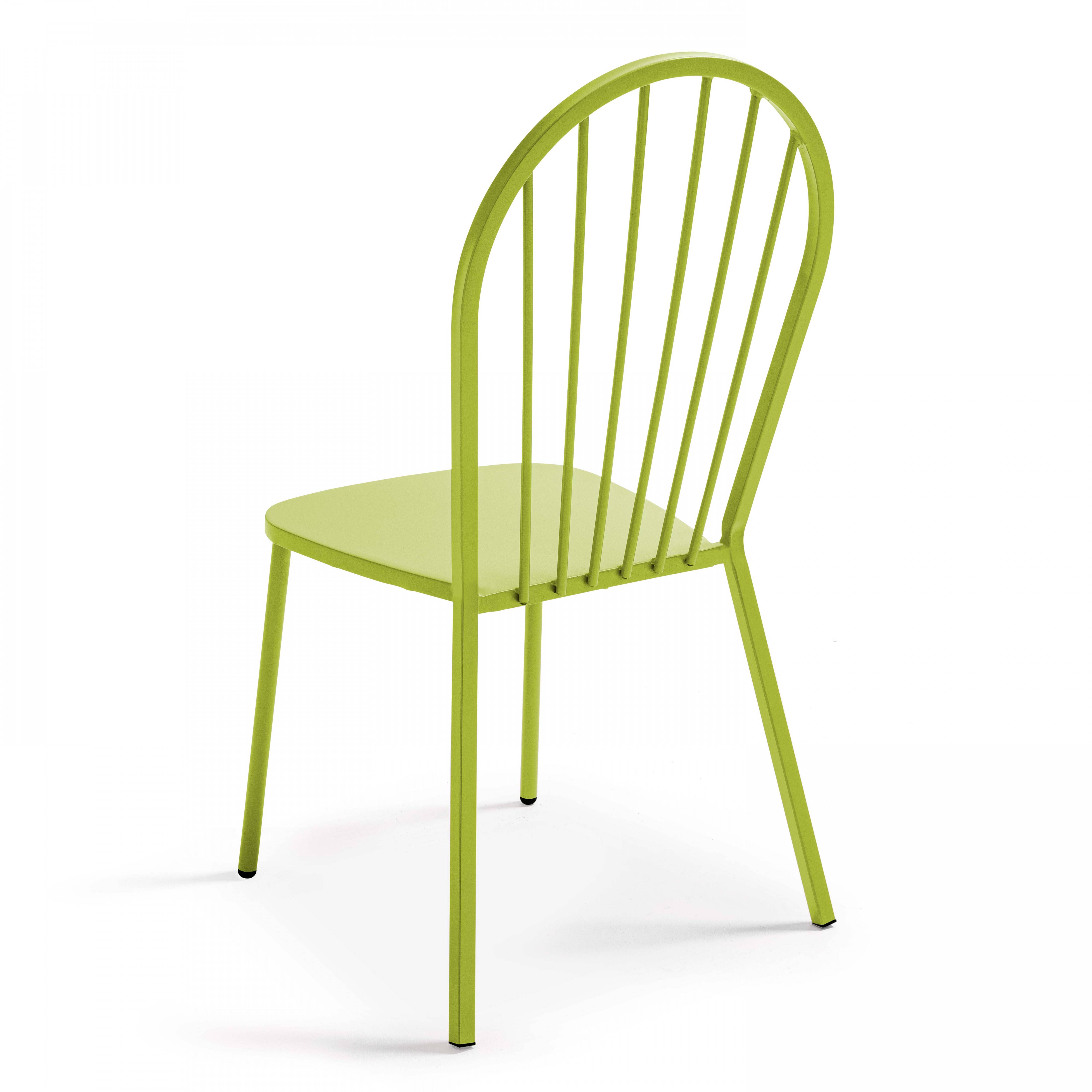 Oviala - Ensemble table de jardin bistrot et 2 chaises en acier vert Palavas - Oviala - Image 5