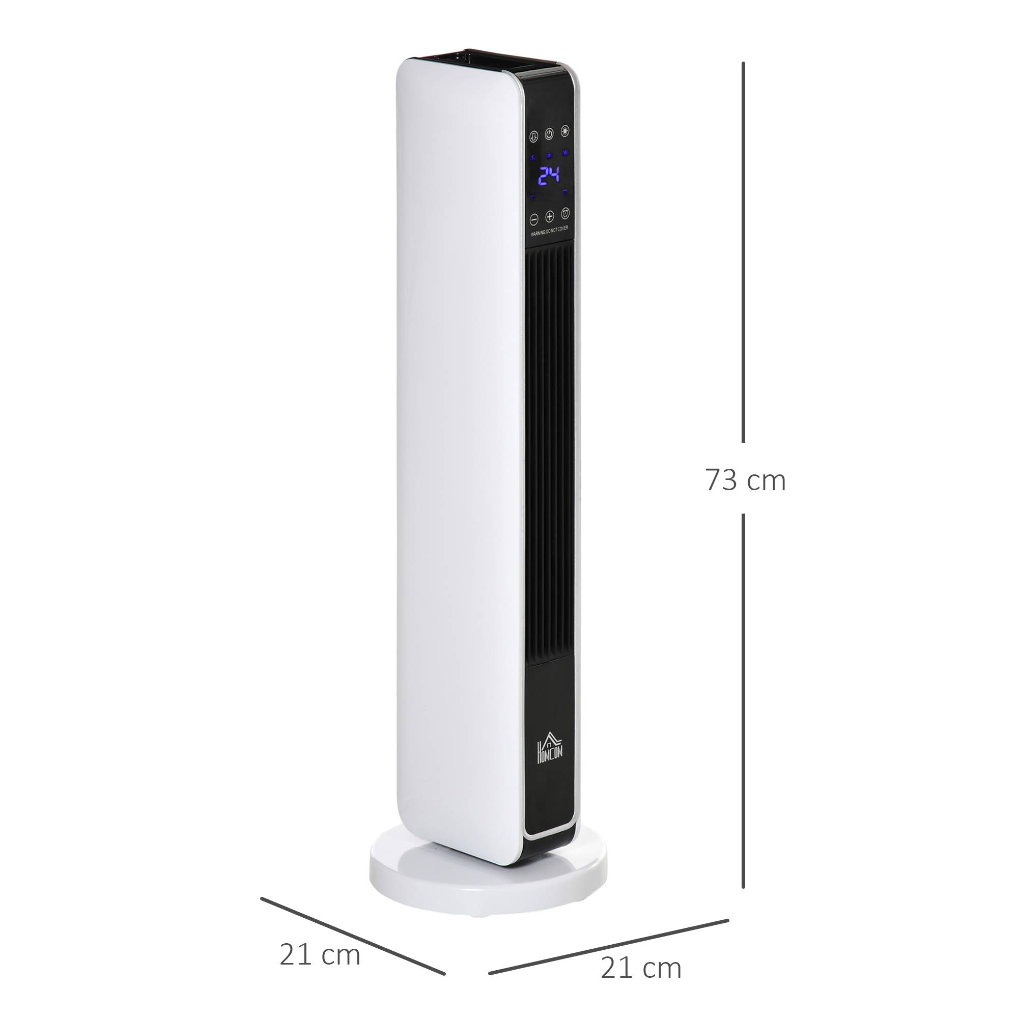 Sans Marque - Radiateur,Radiateur soufflant céramique 2200W oscillant télécommande minuterie 8h blanc/noir - Image 5