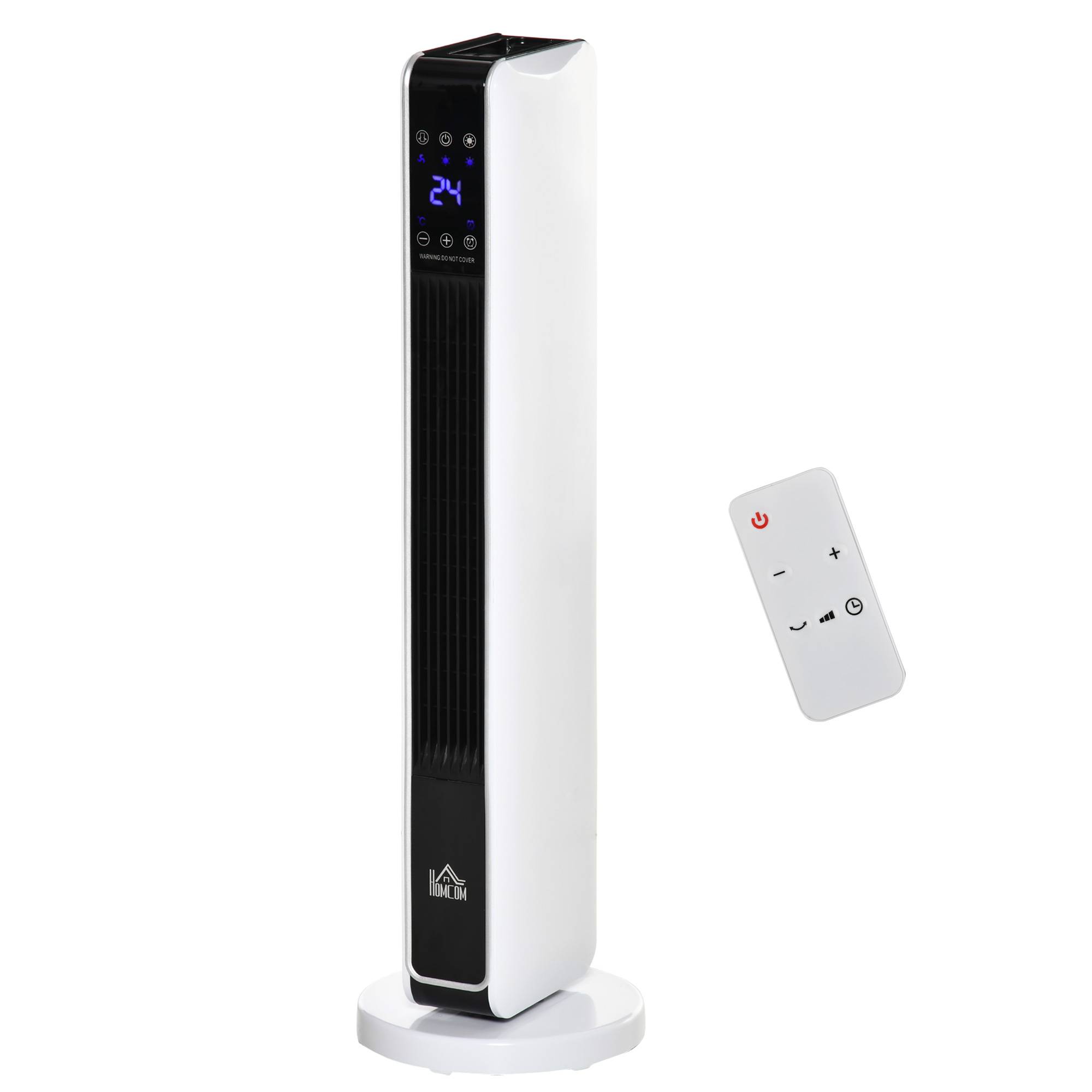 Sans Marque - Radiateur,Radiateur soufflant céramique 2200W oscillant télécommande minuterie 8h blanc/noir - Image 2
