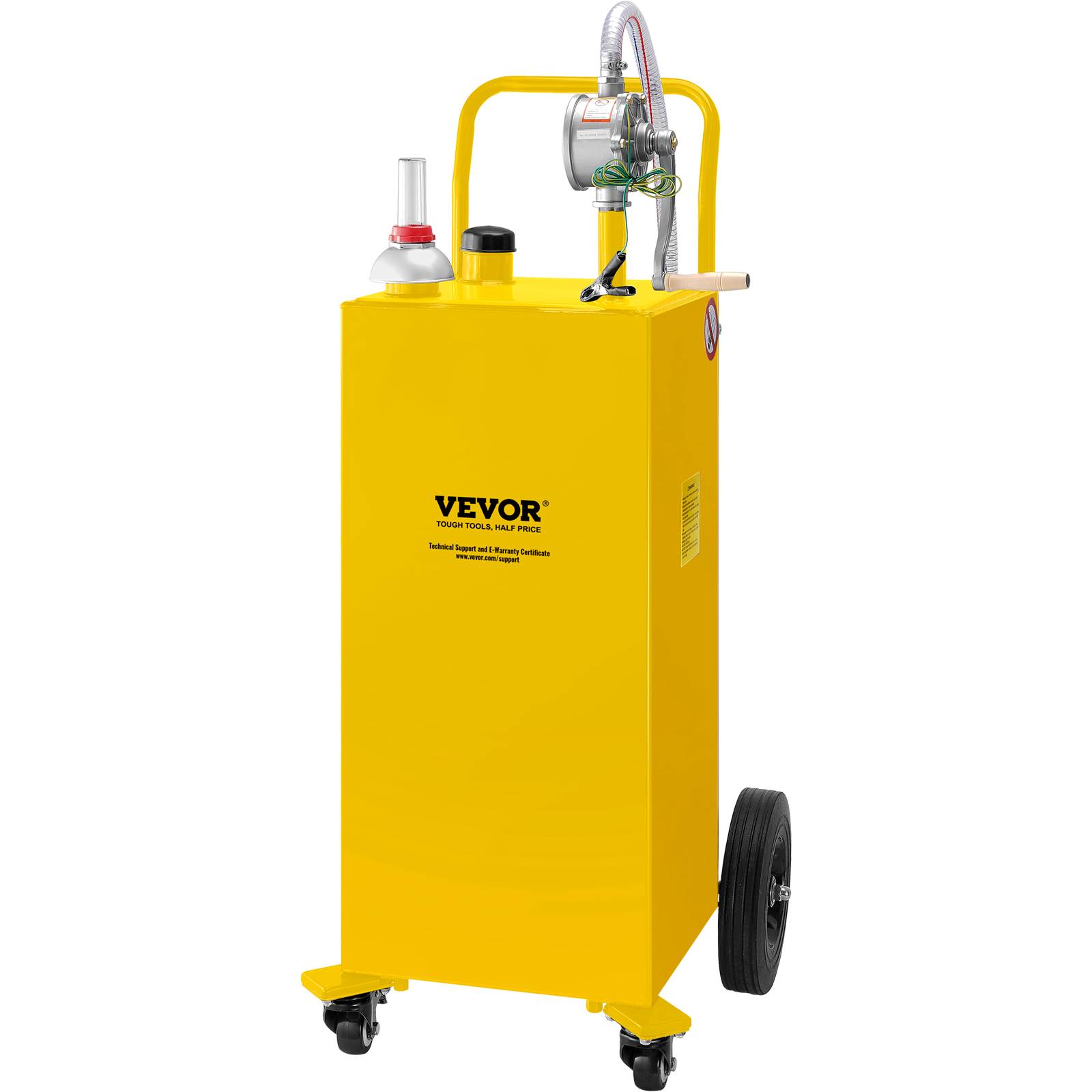 Vevor - VEVOR Chariot carburant 30 gallons, 4 roues, pompe manuelle, jaune. - Image 1