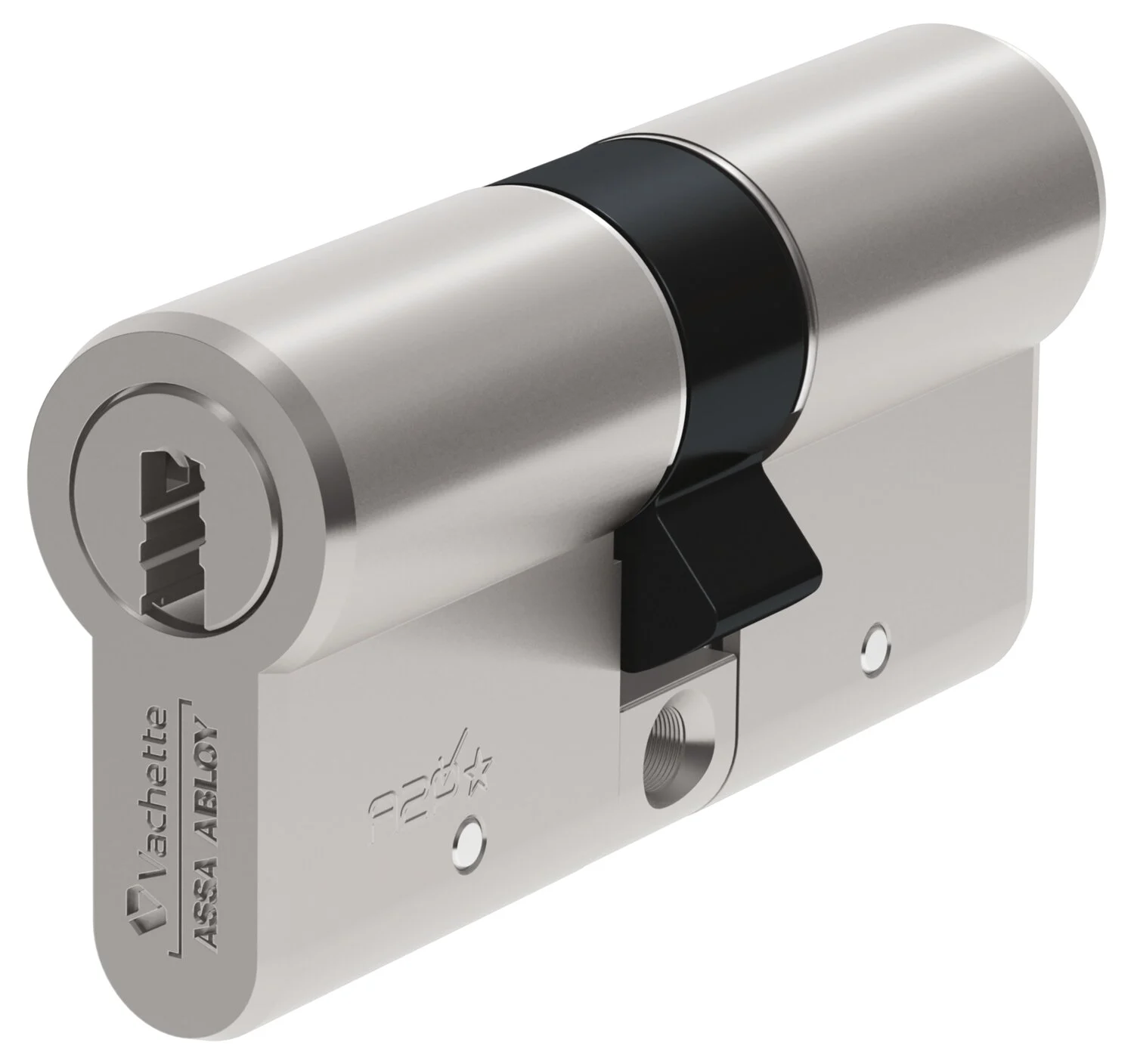 Cylindre double VMI - Longueur totale 80 mm (40 x 40 mm) + 4 Clés Variés - Laiton nickelé - VACHETTE - 20507000 - Image 1