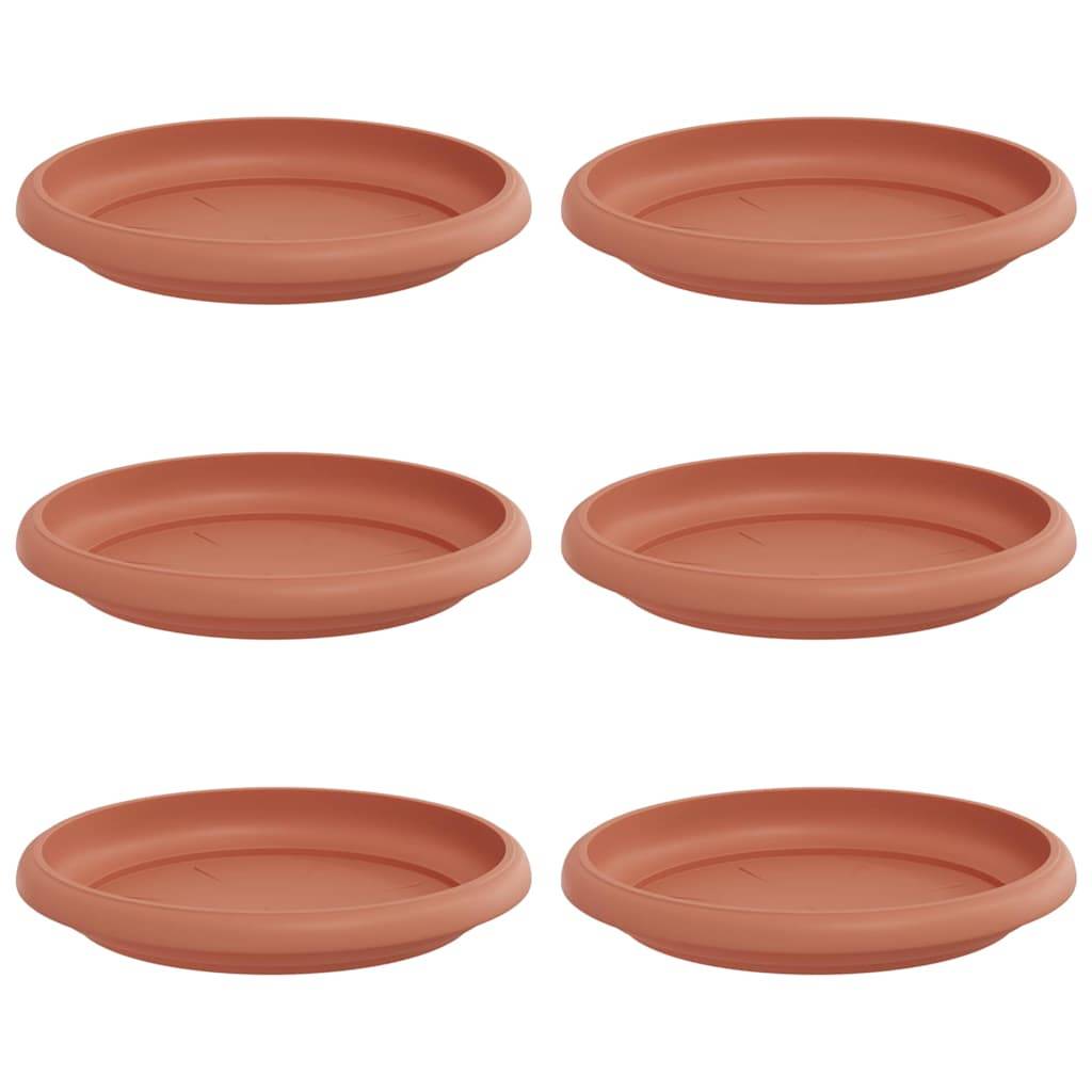 Vidaxl - Plateau à fleurs rond 6 pc Rouge brique Ø 14 x 2 cm Plastique vidaXL 42020299 - Image 2