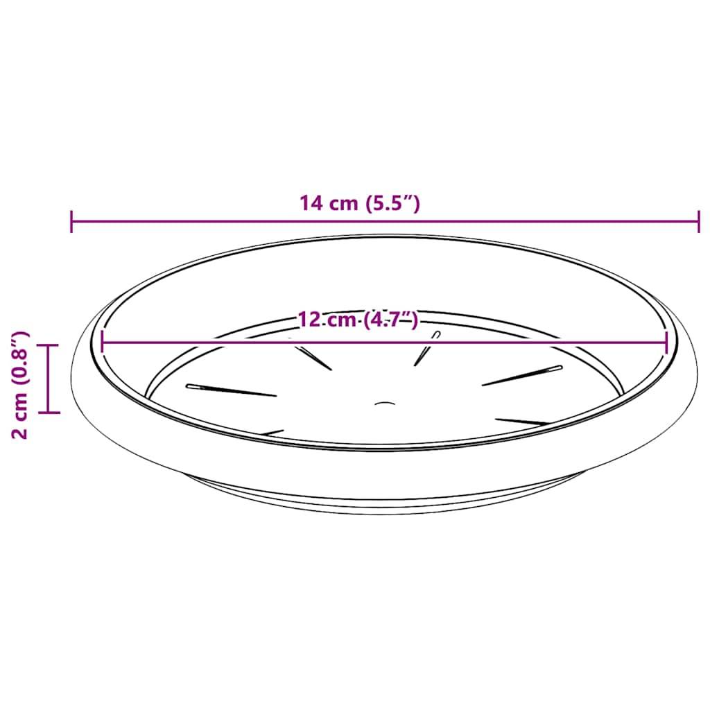 Vidaxl - Plateau à fleurs rond 6 pc Rouge brique Ø 14 x 2 cm Plastique vidaXL 42020299 - Image 3
