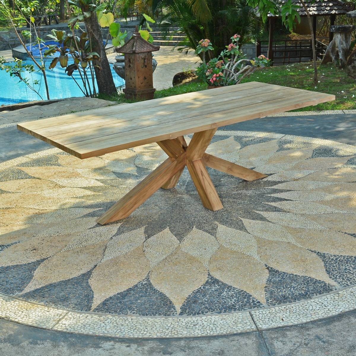 Gecko Jardin - Table en teck recyclé 300 cm, Conceptual - Gecko Jardin - Image 1