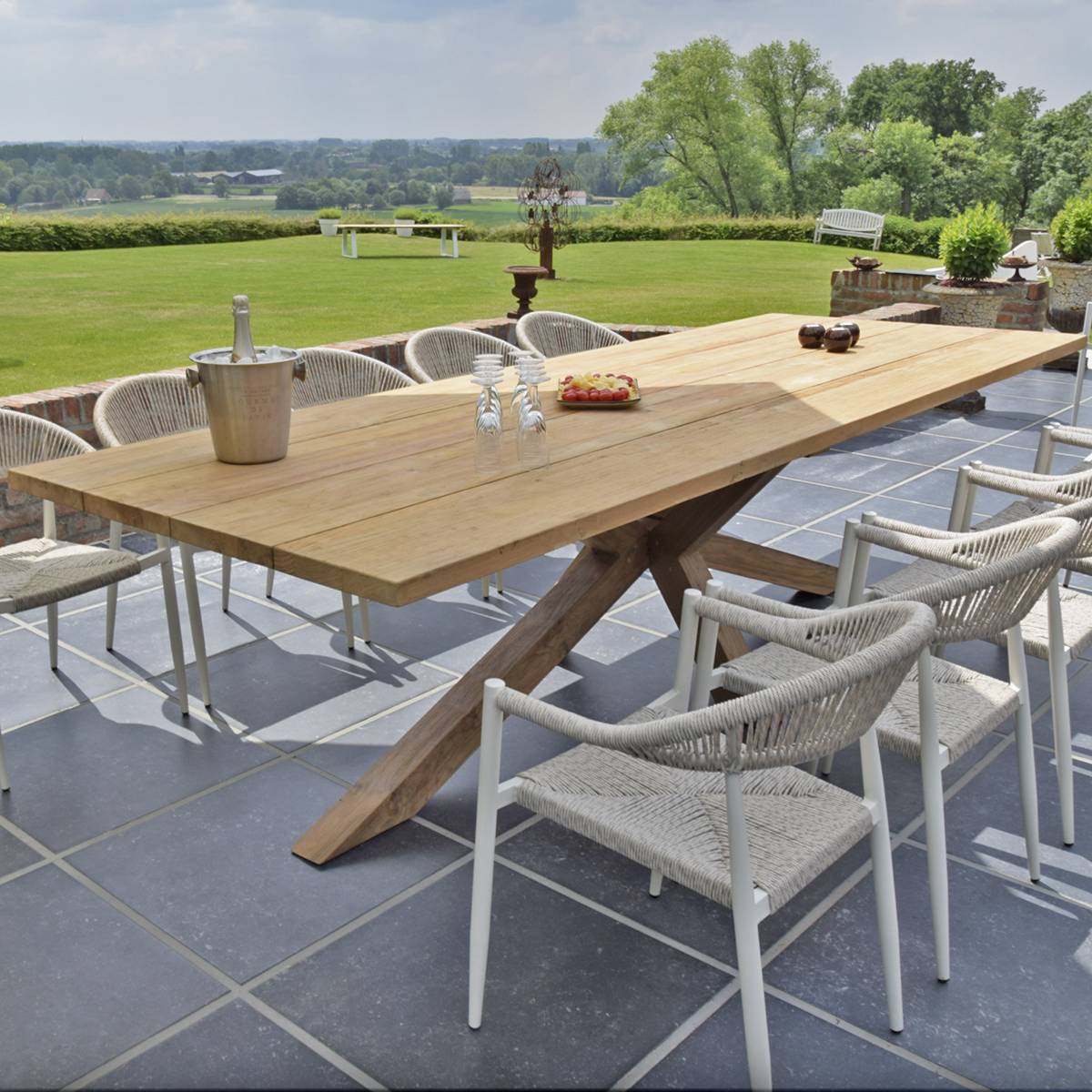 Gecko Jardin - Table en teck recyclé 300 cm, Conceptual - Gecko Jardin - Image 4