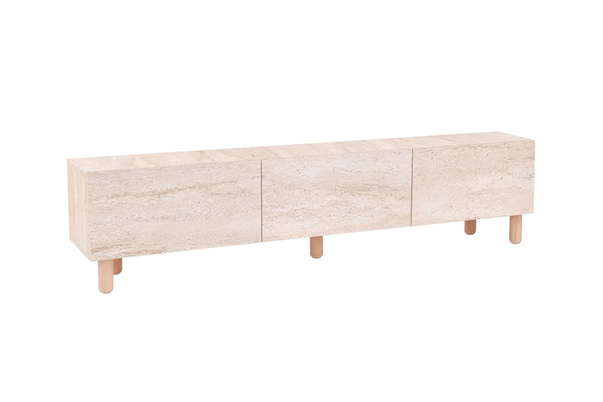 Habitat Et Jardin - Meuble Tv En Bois "alvin" - 180 X 31 X 42 Cm - Beige -hanah Home - Image 1